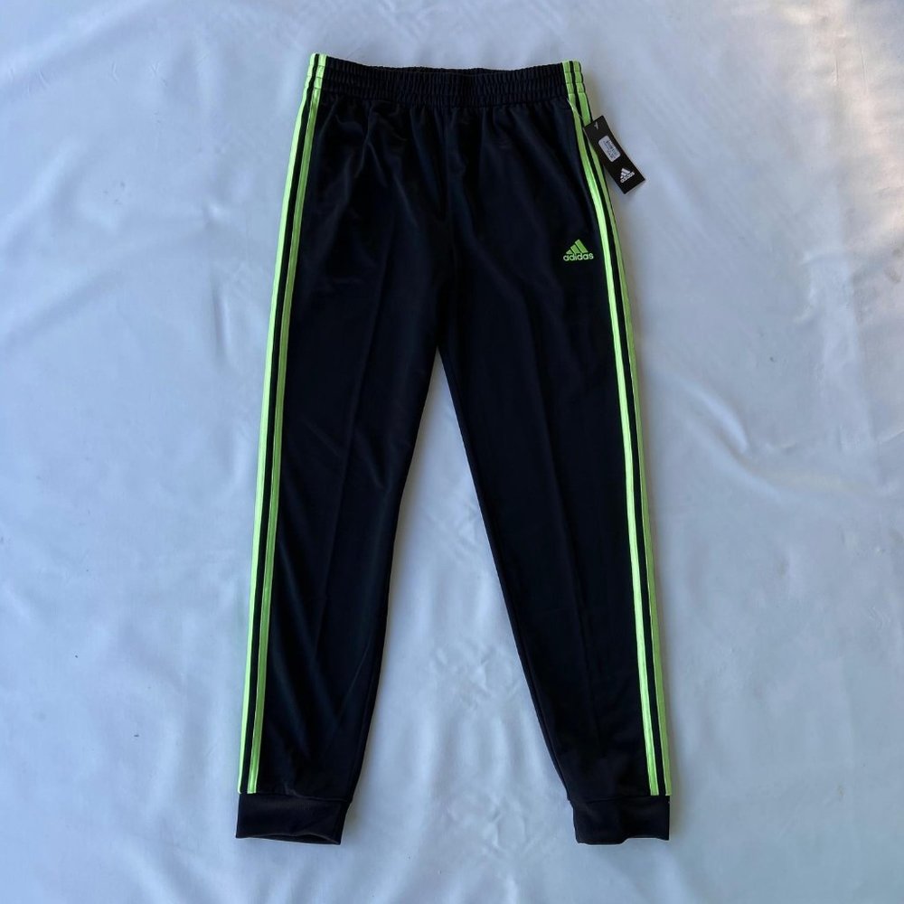 Adidas Big Boys Tricot Jogger Black/Green size XL